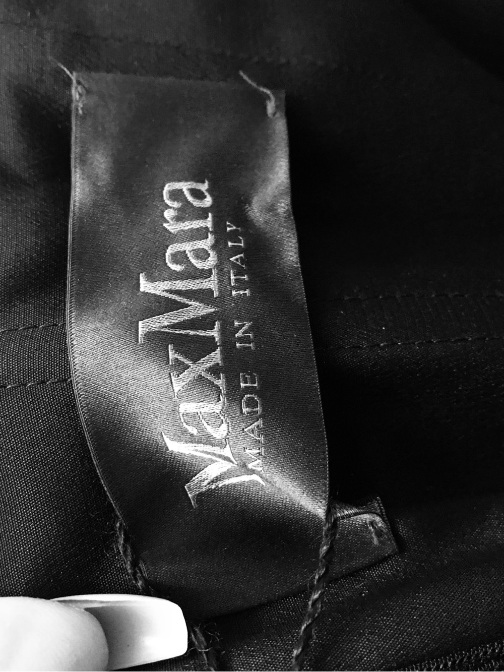 MaxMara Black Satin Brand Label